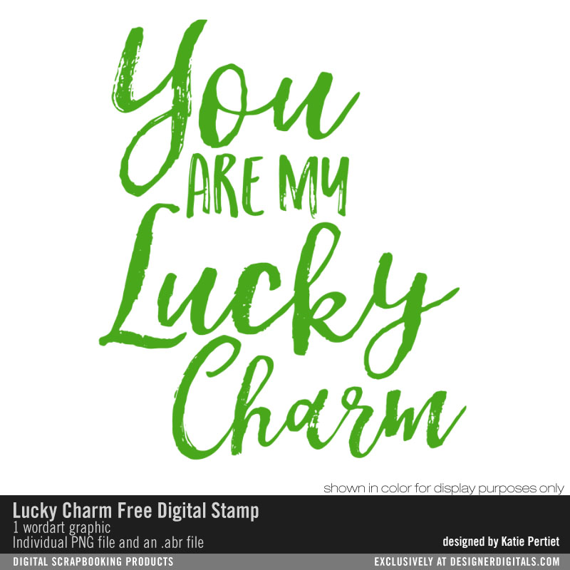 Lucky Charm Free Digital Stamp by Katie Pertiet