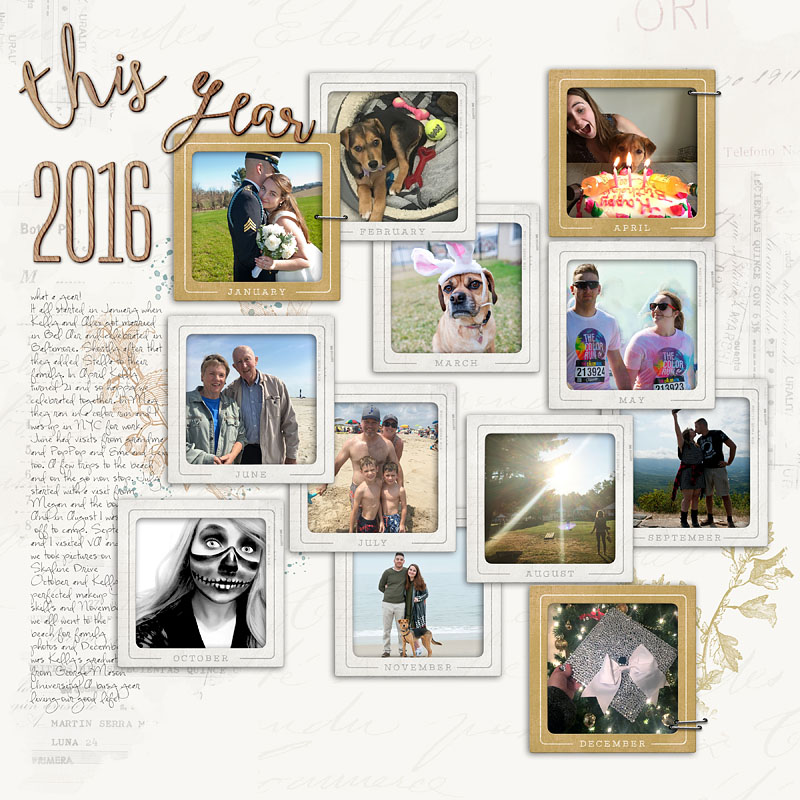 year-in-review scrapbook page