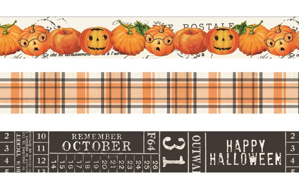 Katie Pertiet Simple Vintage Halloween Pumpkin Washi Tapes