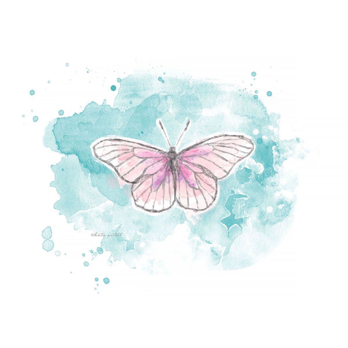 Katie Pertiet watercolor painted butterflies